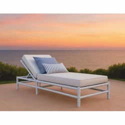 Casa Padrino lettino da giardino di lusso grigio / bianco 210 cm - Mobili per hotel e giardino