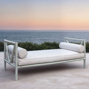 Casa Padrino sofá de lujo de hierro forjado gris / blanco 200 cm - Sofá para hotel y jardín