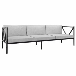 Casa Padrino sofá de lujo de hierro forjado negro / gris 280 cm - Sofá para hotel y jardín