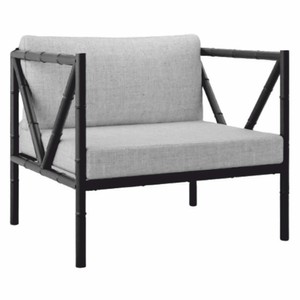Casa Padrino sillón de lujo de hierro forjado negro / gris - Sillón para hotel y jardín