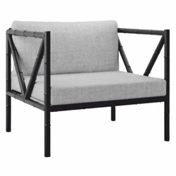 Casa Padrino Luxury Wrought Iron Armchair Black / Gray - Hotel & Garden Armchair