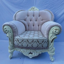 Casa Padrino Luxury Baroque Armchair with Rhinestones Pink / White - Baroque Furniture