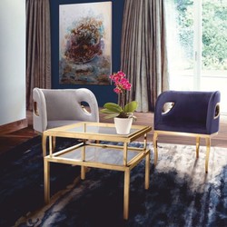 Casa Padrino Mesa Auxiliar de Lujo Oro A. 55 cm - Muebles de Salón