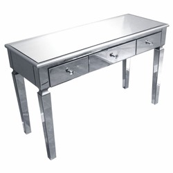 Casa Padrino console de luxe avec 3 tiroirs 120 cm - Console miroir avec plateau en verre