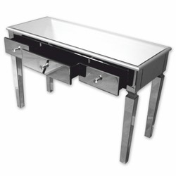 Casa Padrino console de luxe avec 3 tiroirs 120 cm - Console miroir avec plateau en verre