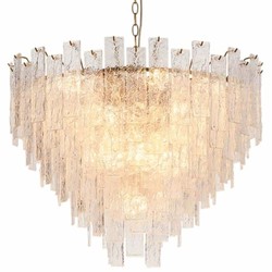 Casa Padrino Luxury Glass Chandelier Brass Ø 52 cm - Hotel & Living Room Chandelier