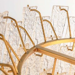 Casa Padrino Luxury Glass Chandelier Brass Ø 52 cm - Hotel & Living Room Chandelier