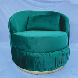 Casa Padrino sillón Chesterfield de lujo verde / oro - Muebles de Sala