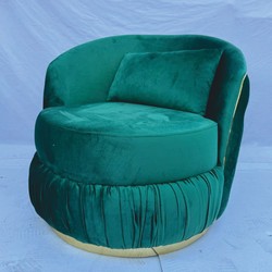 Casa Padrino sillón Chesterfield de lujo verde / oro - Muebles de Sala