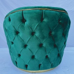 Casa Padrino sillón Chesterfield de lujo verde / oro - Muebles de Sala