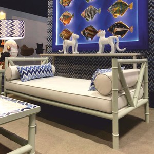 Casa Padrino sofá de lujo de hierro forjado gris / beige 200 cm - Sofá para hotel y jardín
