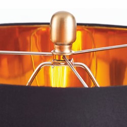 Runde Luxus Tischleuchte Schreibtischleuchte Messing Schwarz