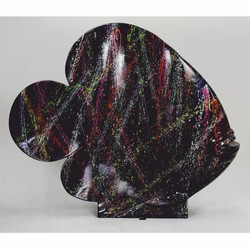 XXL Deko Skulptur Figur Fisch Schwarz Bunt