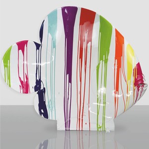 Casa Padrino XXL Decorative Fish Sculpture White / Colorful H. 110 cm - Decorative Figure