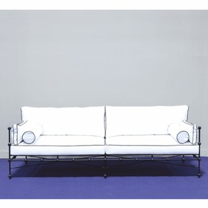 Casa Padrino sofá de lujo de hierro forjado negro / banco 245 cm - Sofá para hotel y jardín