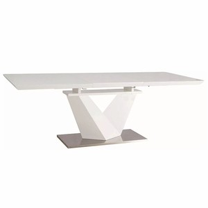 Casa Padrino Designer Dining Table White / Silver 160-220 cm - Extendable Kitchen Table