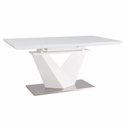 Casa Padrino tavolo da pranzo di design bianco / argento 160-220 cm - Tavolo da cucina allungabile