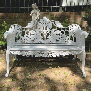 Casa Padrino Baroque Garden Bench White 148 cm - Baroque Garden Furniture