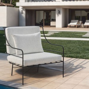 Casa Padrino sillón para hotel y jardín de lujo negro / gris - Muebles de hierro forjado