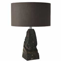 Luxus Naturstein Tischleuchte Schreibtischleuchte Schwarz Silber