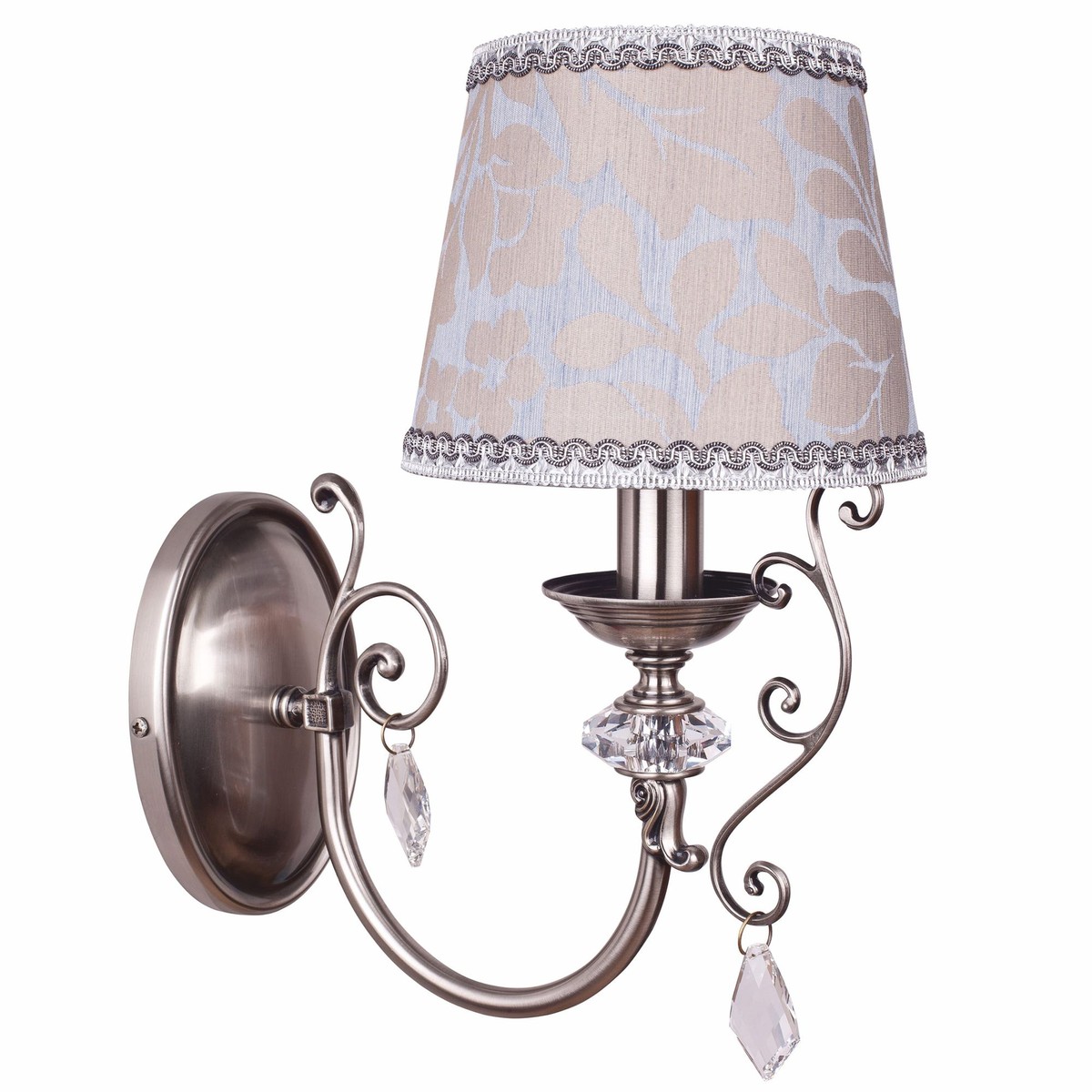 Casa Padrino Luxury Baroque Crystal Wall Light Silver / Beige H. 35 cm - Baroque Lighting Casa Padrino Luxury Baroque Crystal Wall Light Silver / Beige H. 35 cm - Baroque Lighting