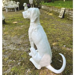Casa Padrino scultura decorativa in bronzo cane bianco A. 70 cm - Decorazione da giardino