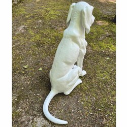Casa Padrino scultura decorativa in bronzo cane bianco A. 70 cm - Decorazione da giardino