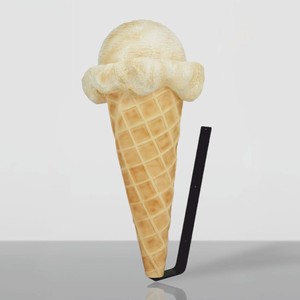 Casa Padrino Wall Decoration Ice Cream Cone Beige / Black H. 105 cm - Ice Cream Parlor Decoration
