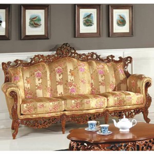 Prunkvolles Luxus Barock Wohnzimmer Sofa Gold Braun