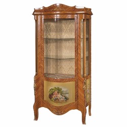 Casa Padrino Luxury Baroque Display Cabinet Brown / Gold / Brass H. 200 cm - Made in Italy