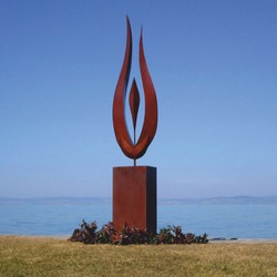 Casa Padrino escultura decorativa de jardín de acero de lujo con columna óxido A. 324 cm