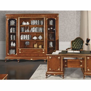Casa Padrino Luxus Barock Bücherschrank Braun / Gold 250 x H. 227 cm - Made in Italy