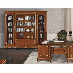 Casa Padrino armario de libros barroco de lujo marrón / oro 250 x A. 227 cm - Hecho en Italia