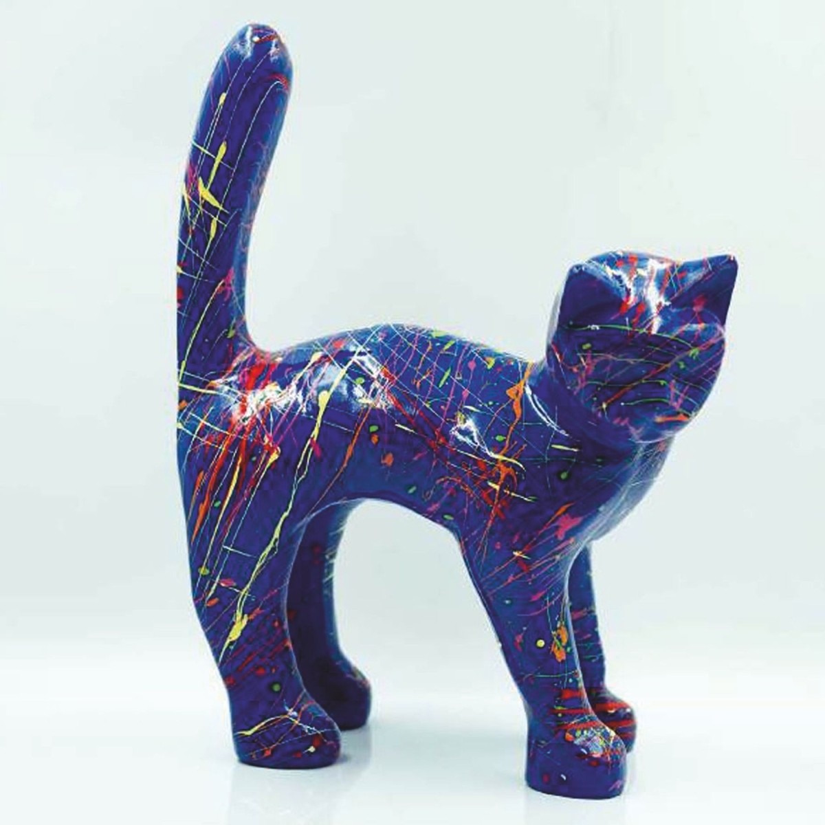 Casa Padrino Deko Figur Katze H. 32 cm - Verschiedene Farben - Deko Skulptur