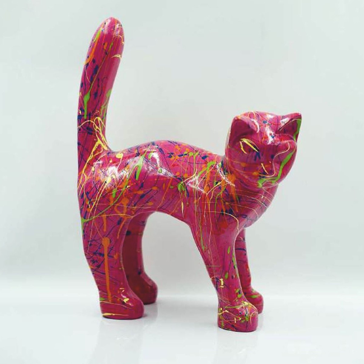 Casa Padrino Deko Figur Katze H. 32 cm - Verschiedene Farben - Deko Skulptur