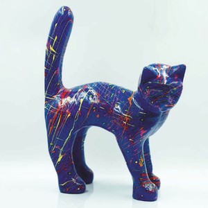 Casa Padrino Deko Figur Katze H. 32 cm - Verschiedene Farben - Deko Skulptur
