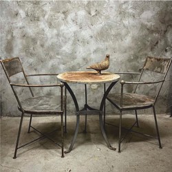 Casa Padrino tavolo da giardino Art Nouveau grigio antico / ruggine Ø 60 x A. 76 cm - Mobili da giardino nostalgici