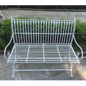 Casa Padrino Art Nouveau Garden Bench White 103.5 cm - Baroque & Art Nouveau Garden Furniture