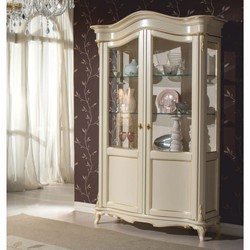 Casa Padrino Luxury Baroque Display Cabinet Cream / Gold H. 211 cm - Baroque Furniture - Made in Italy