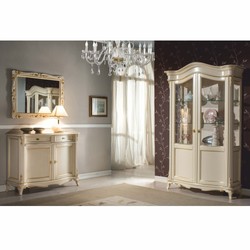Casa Padrino Luxury Baroque Display Cabinet Cream / Gold H. 211 cm - Baroque Furniture - Made in Italy