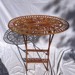 Casa Padrino mesa de jardín Art Nouveau óxido 70 x 54 x A. 74 cm - Mesa de comedor de jardín plegable