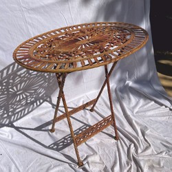 Casa Padrino mesa de jardín Art Nouveau óxido 70 x 54 x A. 74 cm - Mesa de comedor de jardín plegable