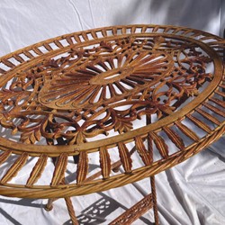 Casa Padrino mesa de jardín Art Nouveau óxido 70 x 54 x A. 74 cm - Mesa de comedor de jardín plegable