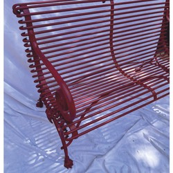 Casa Padrino Art Nouveau Garden Bench Dark Red 120 cm - Baroque & Art Nouveau Garden Furniture