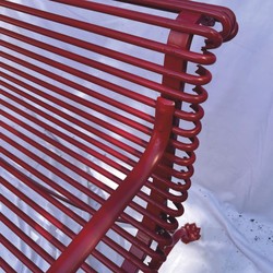 Casa Padrino Art Nouveau Garden Bench Dark Red 120 cm - Baroque & Art Nouveau Garden Furniture