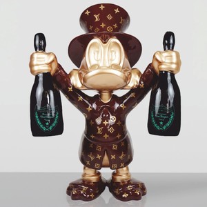 Casa Padrino XXL Decorative Sculpture Duck Brown / Gold / Black H. 170 cm - Large Decorative Figurine