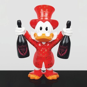 Casa Padrino XXL Decorative Sculpture Duck Red / White / Black H. 170 cm - Large Decorative Figurine