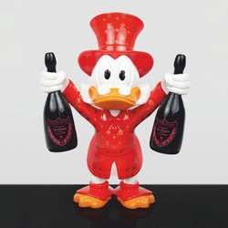 XXL Garten Deko Skulptur Figur Ente Rot Weiß Schwarz