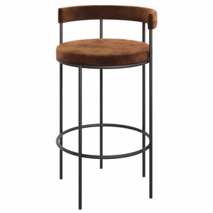 Casa Padrino chaise de bar de luxe en métal marron foncé / noir H. 93 cm - Meubles de bar