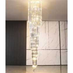 Casa Padrino lustre de luxe en verre argent Ø 65 x H. 250 cm - Fabriqué en Italie